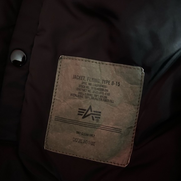 Alpha Industries Men's Black B-15 Flight Jacket - Picture 9 of 9